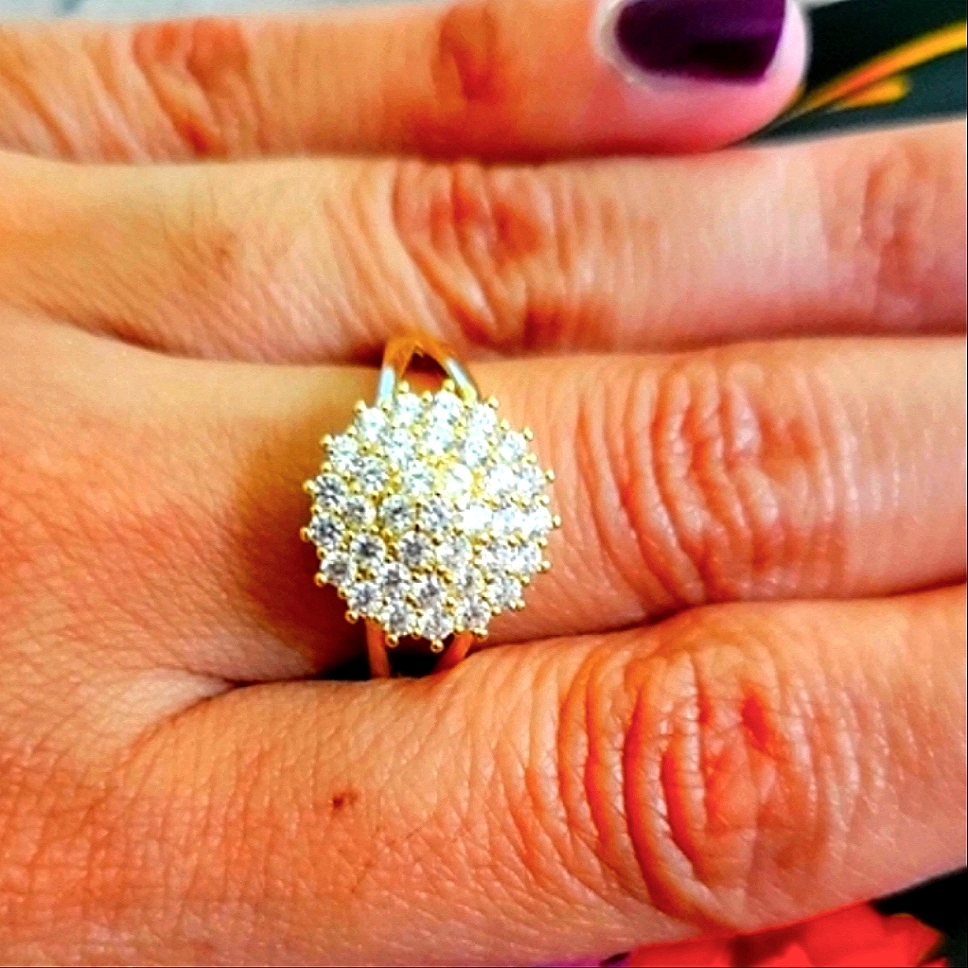 Pave Cz Simulated Diamond Swirl Rhinestone Cocktail Ring